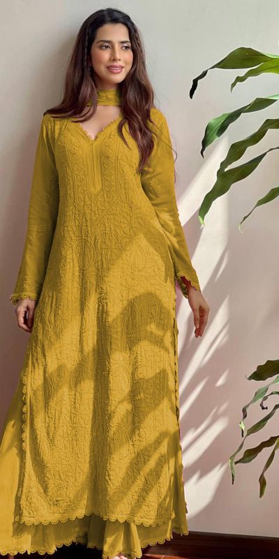 BE 170 Mustered Color Georgette Thread Embroidery Salwar Suit Wedding, Party, Festive events, etc.  Expected Delivery  4-6 Working Days @1999/- | Salwar suit, Casual Suits, Creative suits, Designer Suits, Palazzo Suits, Party Wear Suits, Patiala Suits, Straight Suits