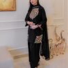 BE 402 Black in Crape Silk Embroidery Work Salwar Suit . Wedding, Party, Festive, Events, Grab it for ₹1999. Delivery 4-6 Working Days. Shop now. | Jump Suits, Salwar suit, Casual Suits, Creative suits, Designer Suits, Palazzo Suits, Party Wear Suits, Patiala Suits, Straight Suits