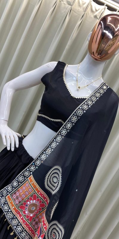 BE 393 Black Crape Silk Lehenga Choli Perfect for Wedding, Party, Engagement, Anniversary, Traditional Day Get it for ₹1999. Delivery 4-6 Working | Lehenga, Bollywood Lehenga, Creative Lehenga, Designer Lehenga, Embroidered Lehenga, Party Wear Lehenga