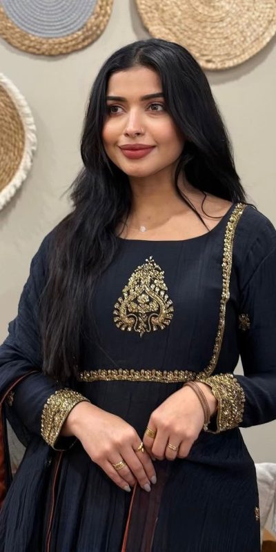 ZSR 3143 Black Heavy Fox Georgette With Embroidery Sequence Work Gown Perfect for Wedding, Party, Traditional Day, Diwali, Temple Visit At 1899 | Gowns, Bollywood Gowns, Creative Gowns, Designer Gowns, Embroidered Gowns, Party Wear Gowns