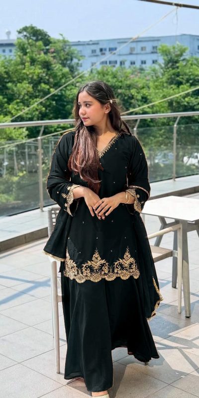 RTC 5852 Black Color Chinon Silk Thread Sequence Work Salwar Suit Casual, Wedding, Festive, Events . Expected Delivery  4-6 Working Days @2099/- only      | Jump Suits, Salwar suit, Casual Suits, Creative suits, Designer Suits, Palazzo Suits, Party Wear Suits, Patiala Suits, Straight Suits