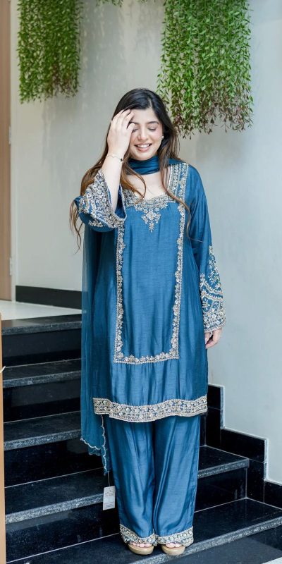 ZSR 3138 Blue German Chiffon With Embroidery Work with Full Sleeve Salwar Suit Wedding, Party, Festive, Events,Now at just ₹1949. Delivery 4-6 Worki | Jump Suits, Salwar suit, Casual Suits, Creative suits, Designer Suits, Palazzo Suits, Party Wear Suits, Patiala Suits, Straight Suits