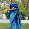 KP 2035 Blue Soft Lichi Silk Saree Perfect for Wedding, Party, Karwa Chauth, Pongal, Haldi . Available at ₹1399 only. Delivery 4-6 Working Days. | Sarees, Bollywood Sarees, Creative Sarees, Designer Sarees, Embroidered Sarees, Ethnic Saree, Modern Digital sarees, Party Wear Sarees