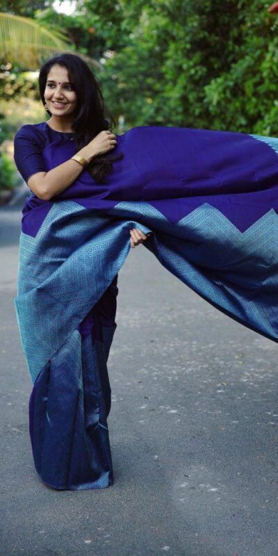 KP 2035 Blue Soft Lichi Silk Saree Perfect for Wedding, Party, Karwa Chauth, Pongal, Haldi . Available at ₹1399 only. Delivery 4-6 Working Days. | Sarees, Bollywood Sarees, Creative Sarees, Designer Sarees, Embroidered Sarees, Ethnic Saree, Modern Digital sarees, Party Wear Sarees