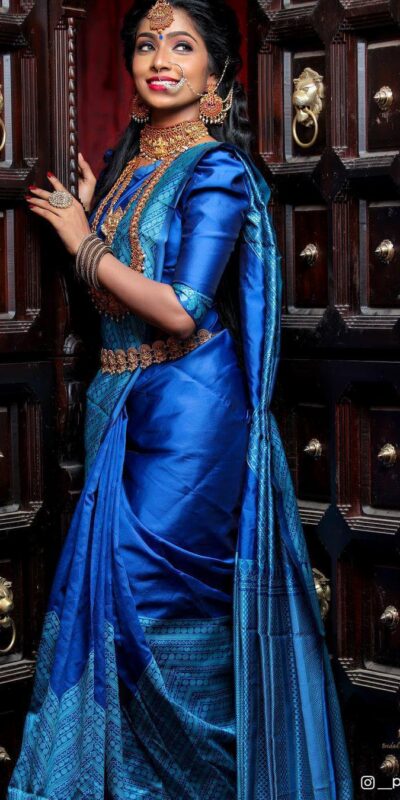 KP 2035 Blue Soft Lichi Silk Saree Perfect for Wedding, Party, Karwa Chauth, Pongal, Haldi . Available at ₹1399 only. Delivery 4-6 Working Days. | Sarees, Bollywood Sarees, Creative Sarees, Designer Sarees, Embroidered Sarees, Ethnic Saree, Modern Digital sarees, Party Wear Sarees