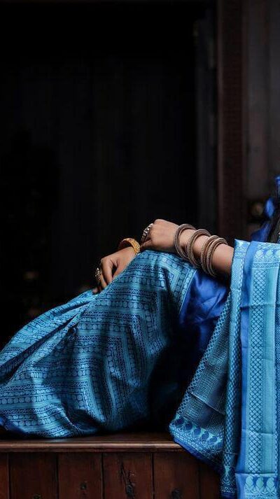 KP 2035 Blue Soft Lichi Silk Saree Perfect for Wedding, Party, Karwa Chauth, Pongal, Haldi . Available at ₹1399 only. Delivery 4-6 Working Days. | Sarees, Bollywood Sarees, Creative Sarees, Designer Sarees, Embroidered Sarees, Ethnic Saree, Modern Digital sarees, Party Wear Sarees