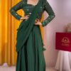 Green Faux Georgette With Sequins Work Salwar Suit
