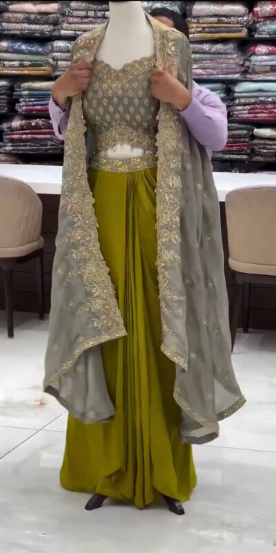 RTC 6493 Grey American Crep With Designer Work Dhoti Suit. Wedding, Party, Festive, Events Festive Deal ₹2149. Delivery 4-6 Working Days. Shop now. | Jump Suits, Tops & Bottoms, Track Suits, Salwar suit, Casual Suits, Creative suits, Designer Suits, Palazzo Suits, Party Wear Suits, Patiala Suits, Straight Suits, Trendy Wear