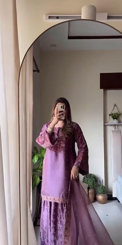 NSR 849 Lavender Chinnon Silk Salwar Suit Perfect for Wedding, Party, Baisakhi, Anniversary, Housewarming . Available at ₹1999 only. Delivery 4-6 | Jump Suits, Salwar suit, Casual Suits, Creative suits, Designer Suits, Palazzo Suits, Party Wear Suits, Patiala Suits, Straight Suits