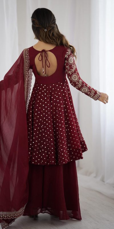 ZSR 3134 Maroon Maroon Crunchy Silk Salwar Suit Perfect for Wedding, Party, Sangeet, Anniversary, Housewarming Introductory Price ₹2399. Delivery 4-6 | Jump Suits, Salwar suit, Casual Suits, Creative suits, Designer Suits, Palazzo Suits, Party Wear Suits, Patiala Suits, Straight Suits