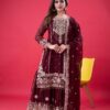 SR 1688 Maroon Faux Georgette with Lace Work & Embroidery Work. Salwar Suit Introductory Price ₹1949. Delivery 4-6 Working Days. Shop now. | Jump Suits, Salwar suit, Casual Suits, Creative suits, Designer Suits, Palazzo Suits, Party Wear Suits, Patiala Suits, Straight Suits