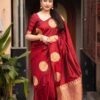 Maroon Soft Silk Cloth Pallu Work Saree