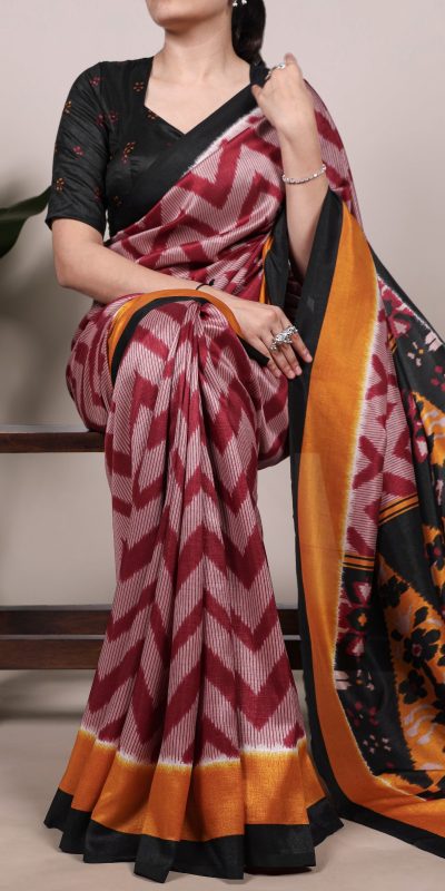 YNF 7043 Maroon Color Tasar Silk Printed With Designer Work Saree. Festive Deal ₹1549. Delivery 4-6 Working Days. Shop now. | Sarees, Bollywood Sarees, Creative Sarees, Designer Sarees, Embroidered Sarees, Ethnic Saree, Modern Digital sarees, Party Wear Sarees