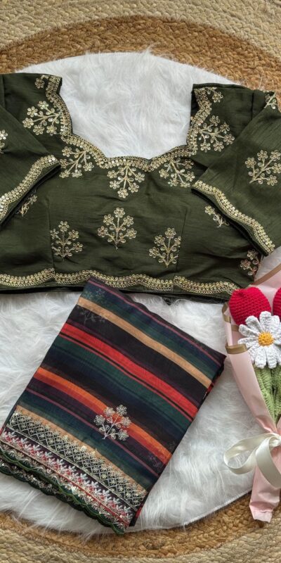 AC MIRA Mehandi in Color Soft Organza Embroidery Work & Lace Work Saree . Get it for ₹2449. Delivery 4-6 Working Days. Shop now. | Sarees, Bollywood Sarees, Creative Sarees, Designer Sarees, Embroidered Sarees, Ethnic Saree, Modern Digital sarees, Party Wear Sarees