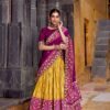 Mustard Tasar Silk Sequins Embroidery Work Lehenga Choli
