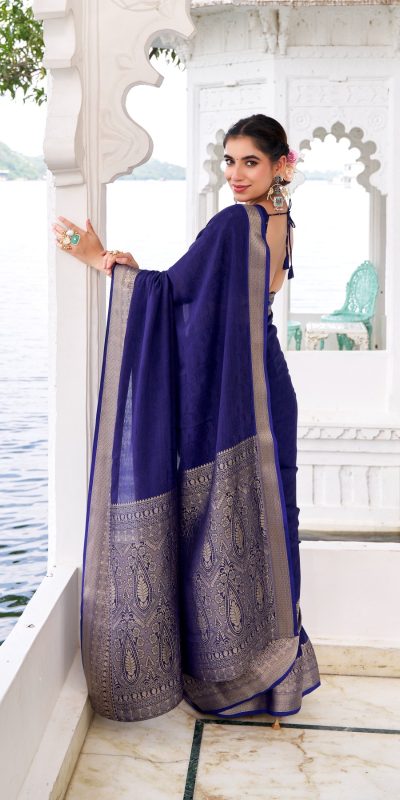 YNF 7902 Navy Blue Color Chinon Printed With Zari Weaving Work Saree With Zari Work. Best Price ₹1549. Delivery 4-6 Working Days. Shop now. | Sarees, Bollywood Sarees, Creative Sarees, Designer Sarees, Embroidered Sarees, Ethnic Saree, Modern Digital sarees, Party Wear Sarees