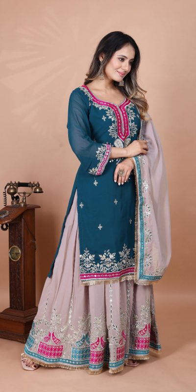 SRK 5260 Pink Faux Georgette With 5mm Embroidery Sequence Work Perfect for Wedding, Party, Karwa Chauth, Ethnic Day, Baisakhi Beast Price At 2149/- Only | Jump Suits, Salwar suit, Casual Suits, Creative suits, Designer Suits, Palazzo Suits, Party Wear Suits, Patiala Suits, Straight Suits