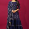 SR 1671 Navy Blue Georgette Salwar Suit Perfect for Wedding, Party, Cultural Events, Temple Visit, Lohri Now at just ₹1799. Delivery 4-6 Working Days. | Jump Suits, Tops & Bottoms, Track Suits, Salwar suit, Casual Suits, Creative suits, Designer Suits, Palazzo Suits, Party Wear Suits, Patiala Suits, Straight Suits, Trendy Wear