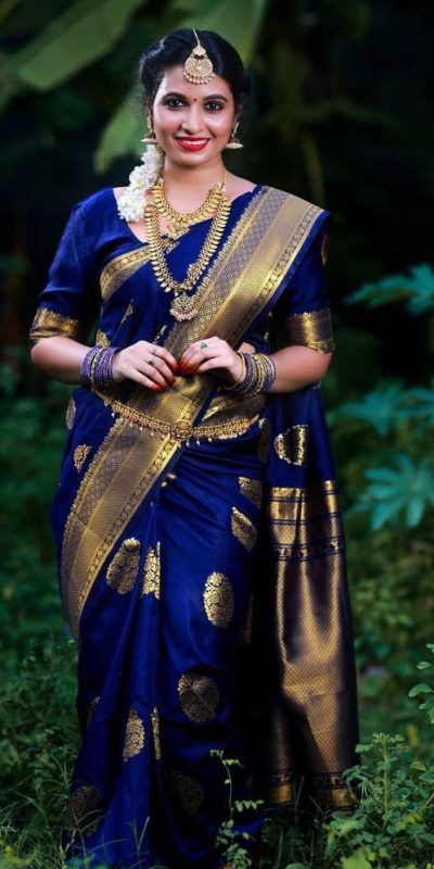 KP 3035 Navy Blue Soft Lichi Silk Saree Perfect for Wedding, Party, Housewarming, Raksha Bandhan, Family Gatherings . Exclusive Offer ₹1399. Delivery | Sarees, Bollywood Sarees, Creative Sarees, Designer Sarees, Embroidered Sarees, Ethnic Saree, Modern Digital sarees, Party Wear Sarees