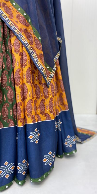 LG 648 Navy Blue Color Rayon Printed Mirror Work Lehenga Choli in Introductory Price ₹1999. Delivery 4-6 Working Days. Shop now. | Lehenga, Bollywood Lehenga, Creative Lehenga, Designer Lehenga, Embroidered Lehenga, Party Wear Lehenga