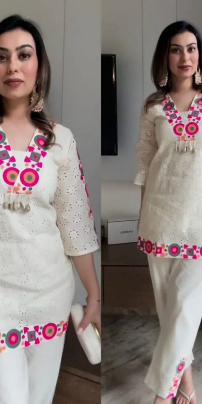 ZSR 3137 Off White | Off White Cotton Salwar Suit with Embroidery Work & Thread Embroidery. Introductory Price ₹1899. Delivery 4-6 Working Days. Shop now. | Jump Suits, Tops & Bottoms, Track Suits, Salwar suit, Casual Suits, Creative suits, Designer Suits, Palazzo Suits, Party Wear Suits, Patiala Suits, Straight Suits, Trendy Wear