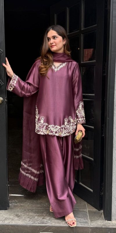 ZSR 3125 Onion Natural Crepp Silk With Embroidery Sequence Work Salwar Suit Perfect for Wedding, Party, Housewarming, Eid, Festival Celebrations | Jump Suits, Tops & Bottoms, Track Suits, Salwar suit, Casual Suits, Creative suits, Designer Suits, Palazzo Suits, Party Wear Suits, Patiala Suits, Straight Suits, Trendy Wear