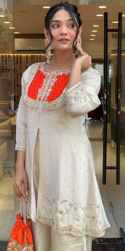 SRK 5277 Orange Mal Cotton With Embroidery Work & Bead Work Salwar Suit . Affordable Price ₹1799. Delivery 4-6 Working Days. Shop now. | Jump Suits, Salwar suit, Casual Suits, Creative suits, Designer Suits, Palazzo Suits, Party Wear Suits, Patiala Suits, Straight Suits