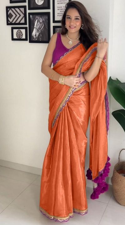 SC 353 Orange Pure Erode Silk With Lace Work & Embroidery Work Saree . Affordable Price βΉ1399. Delivery 4-6 Working Days. Shop now. | Sarees, Bollywood Sarees, Creative Sarees, Designer Sarees, Embroidered Sarees, Ethnic Saree, Modern Digital sarees, Party Wear Sarees