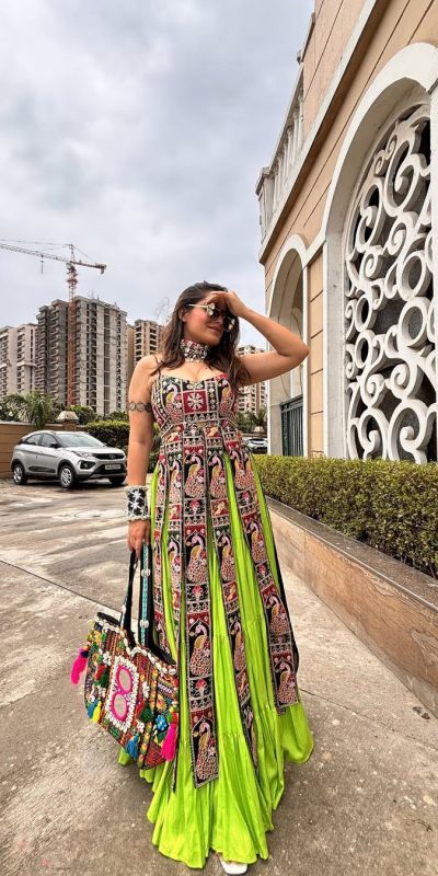 P LG 651 Parrot Green Bangalorey With Embroidery Work Lehenga Choli. Festive Deal ₹2349. Delivery 4-6 Working Days. Shop now. | Lehenga, Bollywood Lehenga, Creative Lehenga, Designer Lehenga, Embroidered Lehenga, Party Wear Lehenga