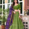 LNB 1224 Parrot Green Tasar Silk Lehenga Choli With Bandhej Print & Patola Print. Now at just ₹2449. Delivery 4-6 Working Days. Shop now. | Lehenga, Bollywood Lehenga, Creative Lehenga, Designer Lehenga, Embroidered Lehenga, Party Wear Lehenga
