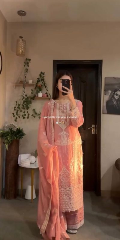 LG 2003 Peach Georgette Embroidery Work Salwar Suit in Wedding, Party, Festive, Events, . Exclusive Offer ₹2099. Delivery 4-6 Working Days. Shop now. | Jump Suits, Tops & Bottoms, Track Suits, Salwar suit, Casual Suits, Creative suits, Designer Suits, Palazzo Suits, Party Wear Suits, Patiala Suits, Straight Suits, Trendy Wear