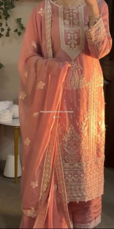 LG 2003 Peach Georgette Embroidery Work Salwar Suit in Wedding, Party, Festive, Events, . Exclusive Offer ₹2099. Delivery 4-6 Working Days. Shop now. | Jump Suits, Tops & Bottoms, Track Suits, Salwar suit, Casual Suits, Creative suits, Designer Suits, Palazzo Suits, Party Wear Suits, Patiala Suits, Straight Suits, Trendy Wear