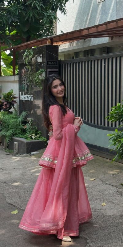 ZSR 3135 Peach Tabby Organza Salwar Suit Perfect for Wedding, Party, Temple Visit, Karwa Chauth, Festival Celebrations – . Get it for ₹1849. Delivery | Jump Suits, Salwar suit, Casual Suits, Creative suits, Designer Suits, Palazzo Suits, Party Wear Suits, Patiala Suits, Straight Suits