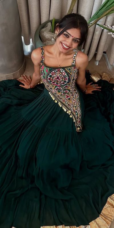 LG 650 Peacock Blue Color Chinon Mirror Work Gotta Satin Patti Lehenga Choli in . Best Price ₹1899. Delivery 4-6 Working Days. Shop now. | Lehenga, Bollywood Lehenga, Creative Lehenga, Designer Lehenga, Embroidered Lehenga, Party Wear Lehenga