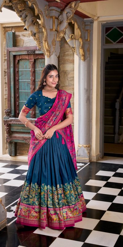 LNB 1245 Peacock Blue Tasar Silk With Gotta Patti Work & Lace Work Lehenga Choli Best Price ₹2449. Delivery 4-6 Working Days. Shop now. | Lehenga, Bollywood Lehenga, Creative Lehenga, Designer Lehenga, Embroidered Lehenga, Party Wear Lehenga