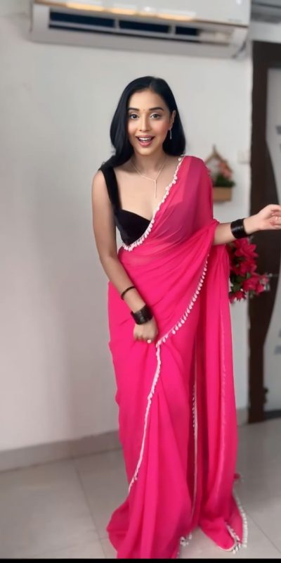 SC 239 Pink Georgette With Lace Work & Lace Border Saree . Wedding, Party, Festive, Events, Exclusive Offer ₹1599. Delivery 4-6 Working Days. Shop now. | Sarees, Bollywood Sarees, Creative Sarees, Designer Sarees, Embroidered Sarees, Ethnic Saree, Modern Digital sarees, Party Wear Sarees