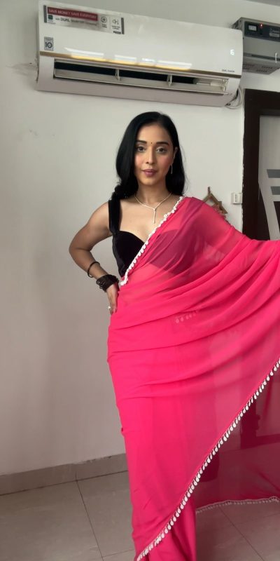 SC 239 Pink Georgette With Lace Work & Lace Border Saree . Wedding, Party, Festive, Events, Exclusive Offer ₹1599. Delivery 4-6 Working Days. Shop now. | Sarees, Bollywood Sarees, Creative Sarees, Designer Sarees, Embroidered Sarees, Ethnic Saree, Modern Digital sarees, Party Wear Sarees