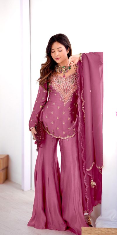 NSR 852 Pink Simar Silk With Embroidery Work with Full Sleeve Salwar Suit in . Now at just ₹2099. Delivery 4-6 Working Days. Shop n | Jump Suits, Salwar suit, Casual Suits, Creative suits, Designer Suits, Palazzo Suits, Party Wear Suits, Patiala Suits, Straight Suits