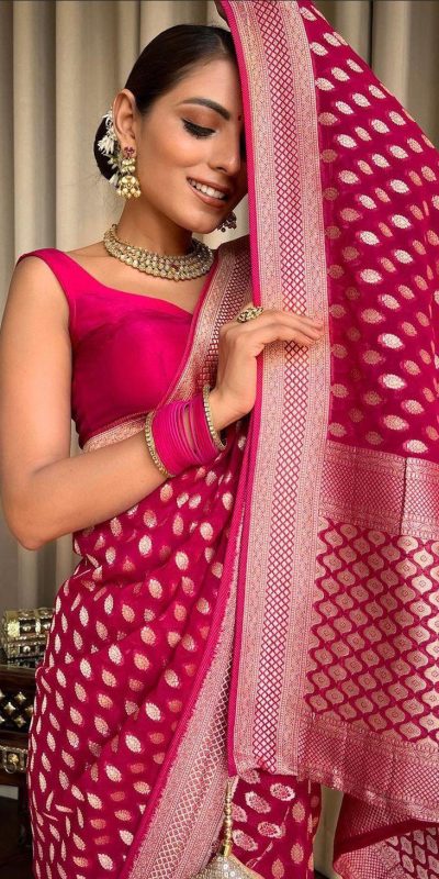 KP 5083 Pink Soft Lichi Silk Perfect for Wedding, Party, Family Gatherings, Sangeet, Diwali Cloth. Saree. Get it for ₹1399. Delivery 4-6 Working Days. | Sarees, Bollywood Sarees, Creative Sarees, Designer Sarees, Embroidered Sarees, Ethnic Saree, Modern Digital sarees, Party Wear Sarees