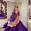 BE 393 Purple Crape Silk Lehenga Choli Perfect for Wedding, Party, Engagement, Anniversary, Traditional Day Get it for ₹1999. Delivery 4-6 Working | Lehenga, Bollywood Lehenga, Creative Lehenga, Designer Lehenga, Embroidered Lehenga, Party Wear Lehenga