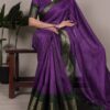 Purple Dola Chex Zari Work Saree