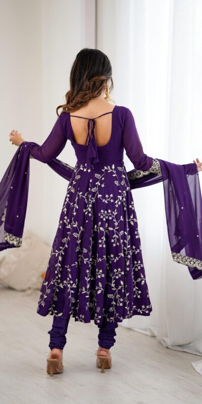 SRK 5299 Purple Georgette With Sequence Work Perfect for Wedding, Party, Lohri, Temple Visit, Ganesh Chaturthi Festive, Events, 4-6 Working Days At 2149 | Gowns, Bollywood Gowns, Creative Gowns, Designer Gowns, Embroidered Gowns, Party Wear Gowns