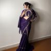BE 280 Purple Georgette Lehenga Saree Perfect for Wedding, Party, Cultural Events, Housewarming, Ganesh Chaturthi . Affordable Price ₹2399. Delivery 4- | Lehenga, Bollywood Lehenga, Creative Lehenga, Designer Lehenga, Embroidered Lehenga, Party Wear Lehenga
