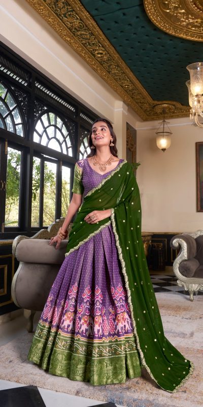 LNB 1240 Purple Kanchipuram With Embroidery Work & Zari Work Lehenga Choli ₹2499 on Available. Delivery 4-6 Working Days. Shop now. | Lehenga, Bollywood Lehenga, Creative Lehenga, Designer Lehenga, Embroidered Lehenga, Party Wear Lehenga