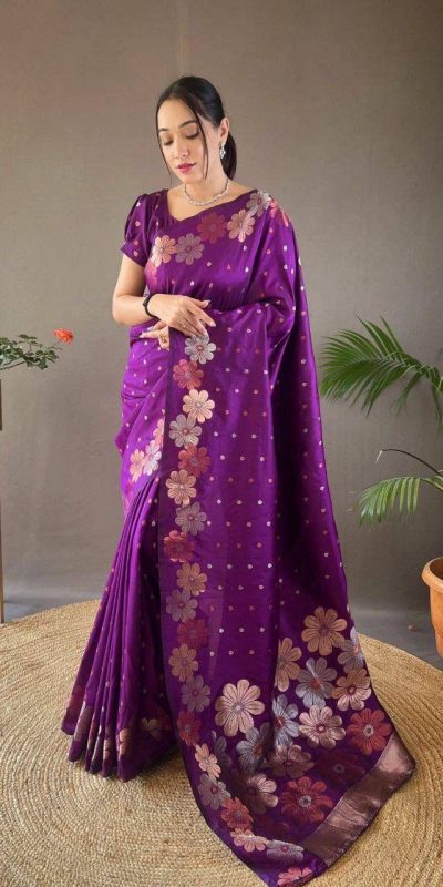 KP 6003 Purple Soft Lichi Silk Cloth Lace Work & Lace Border Saree in Best Price ₹1399. Delivery 4-6 Working Days. Shop now. | Sarees, Bollywood Sarees, Creative Sarees, Designer Sarees, Embroidered Sarees, Ethnic Saree, Modern Digital sarees, Party Wear Sarees