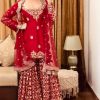 SSR 486 Red Georgette with Embroidery Work & Lace Work Salwar Suit . Festive Deal ₹1949. Delivery 4-6 Working Days. Shop now. | Jump Suits, Tops & Bottoms, Track Suits, Salwar suit, Casual Suits, Creative suits, Designer Suits, Palazzo Suits, Party Wear Suits, Patiala Suits, Straight Suits, Trendy Wear