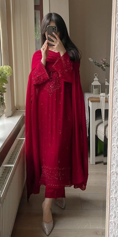 LG 2002 Red Georgette With Embroidery Work Salwar Suit . Wedding, Party, Festive, Events, Affordable Price ₹1999. Delivery 4-6 Working Days. Shop now. | Jump Suits, Tops & Bottoms, Track Suits, Salwar suit, Casual Suits, Creative suits, Designer Suits, Palazzo Suits, Party Wear Suits, Patiala Suits, Straight Suits, Trendy Wear