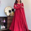 VLM 238 Red in Star Georgette. Lace Work Gown Wedding, Party, Festive, Events at ₹1999 only. Delivery 4-6 Working Days. Shop now. | Gowns, Bollywood Gowns, Creative Gowns, Designer Gowns, Embroidered Gowns, Party Wear Gowns