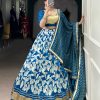 LNB 1725 Royal Blue Tasar Silk With Lace Work Lehenga Choli . Wedding, Party, Festive, Events, Affordable Price ₹2999. Delivery 4-6 Working Days. Shop now. | Lehenga, Bollywood Lehenga, Creative Lehenga, Designer Lehenga, Embroidered Lehenga, Party Wear Lehenga