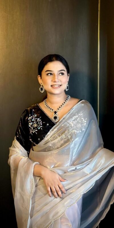 AC JIYA Silver Soft Jimmy Chuu with Lace Border & Lace Work Saree . Available at ₹3049 only. Delivery 4-6 Working Days. Shop now. | Sarees, Bollywood Sarees, Creative Sarees, Designer Sarees, Embroidered Sarees, Ethnic Saree, Modern Digital sarees, Party Wear Sarees